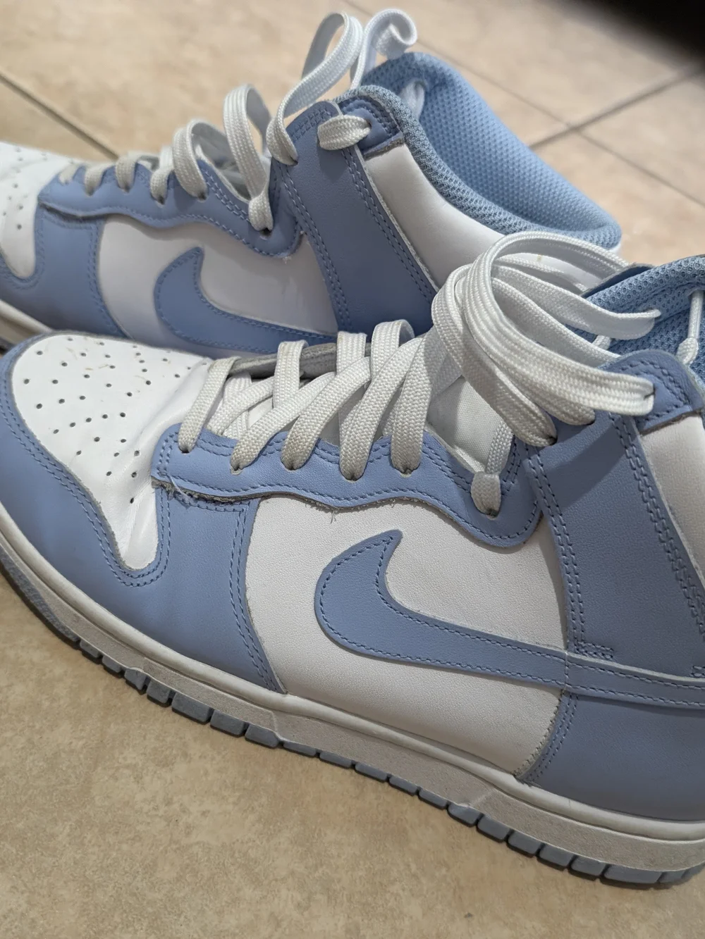 Nike Women's High-Top Sneakers in Light Blue & White